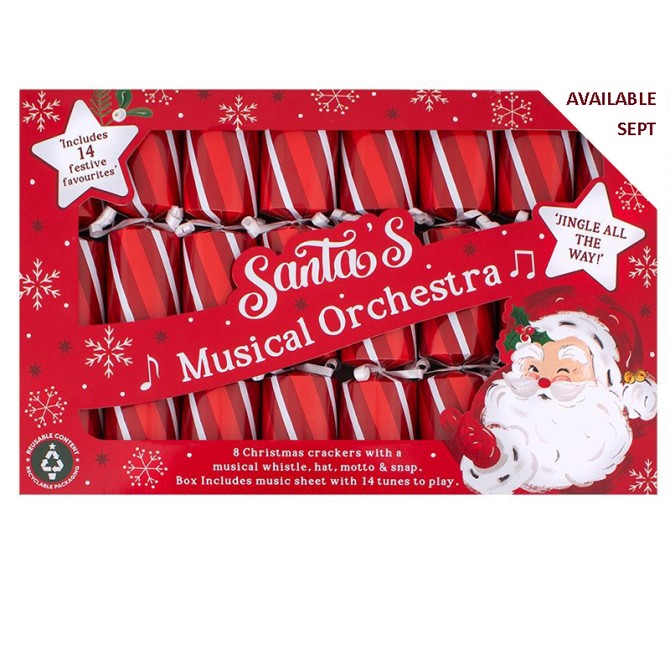 Santa Stripe Musical Whistles Crackers