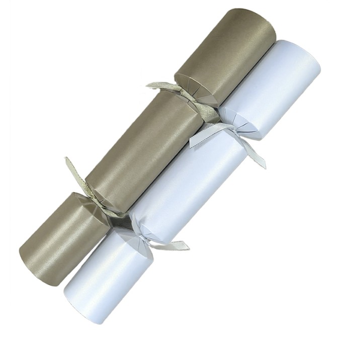 White and Champagne Pearl 12" Catering Crackers